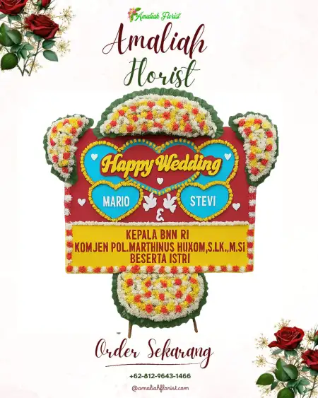 Papan Bunga Pernikahan Sukahati Cibinong